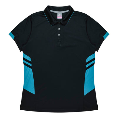 2311 - Aussie Pacific - Womens Tasman Polo -  Black, Grey and Navy Body Colours