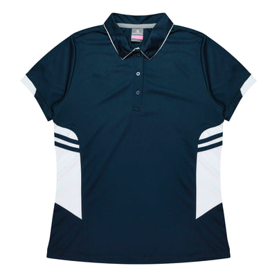 2311 - Aussie Pacific - Womens Tasman Polo -  Black, Grey and Navy Body Colours