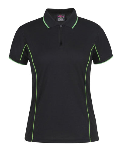 7LPI - JB's Wear - Ladies Team Piping Polo Black/Pea Green 