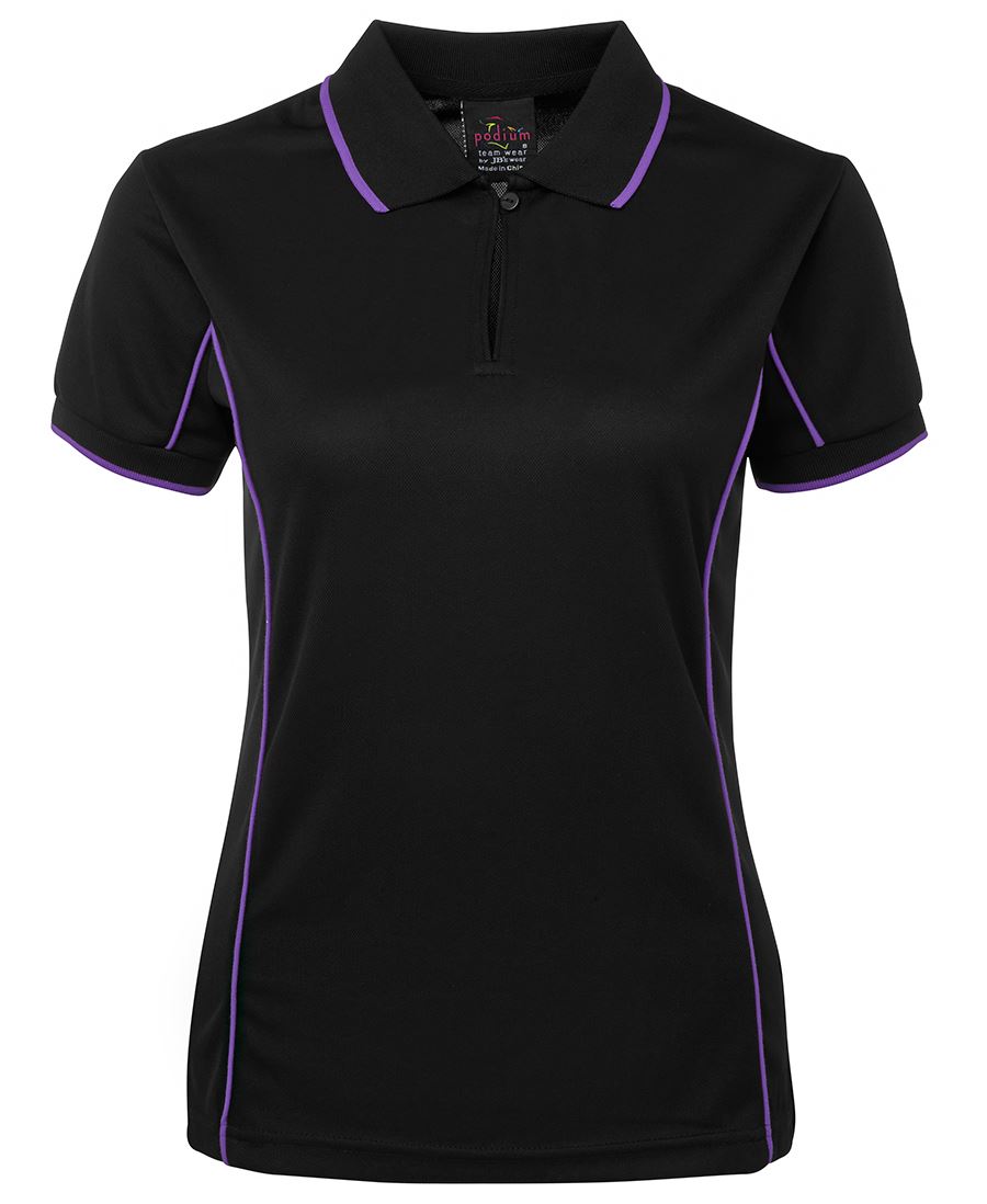 7LPI - JB's Wear - Ladies Team Piping Polo Black/Purple