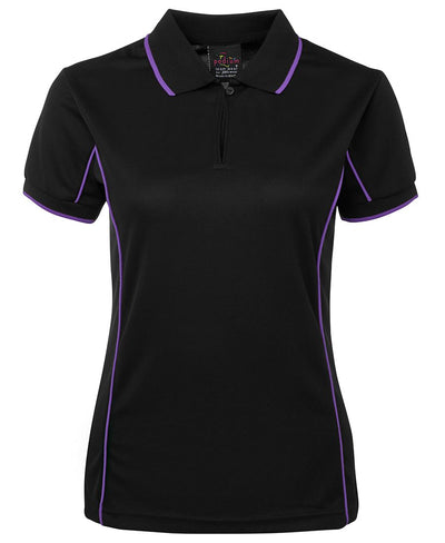 7LPI - JB's Wear - Ladies Team Piping Polo Black/Purple