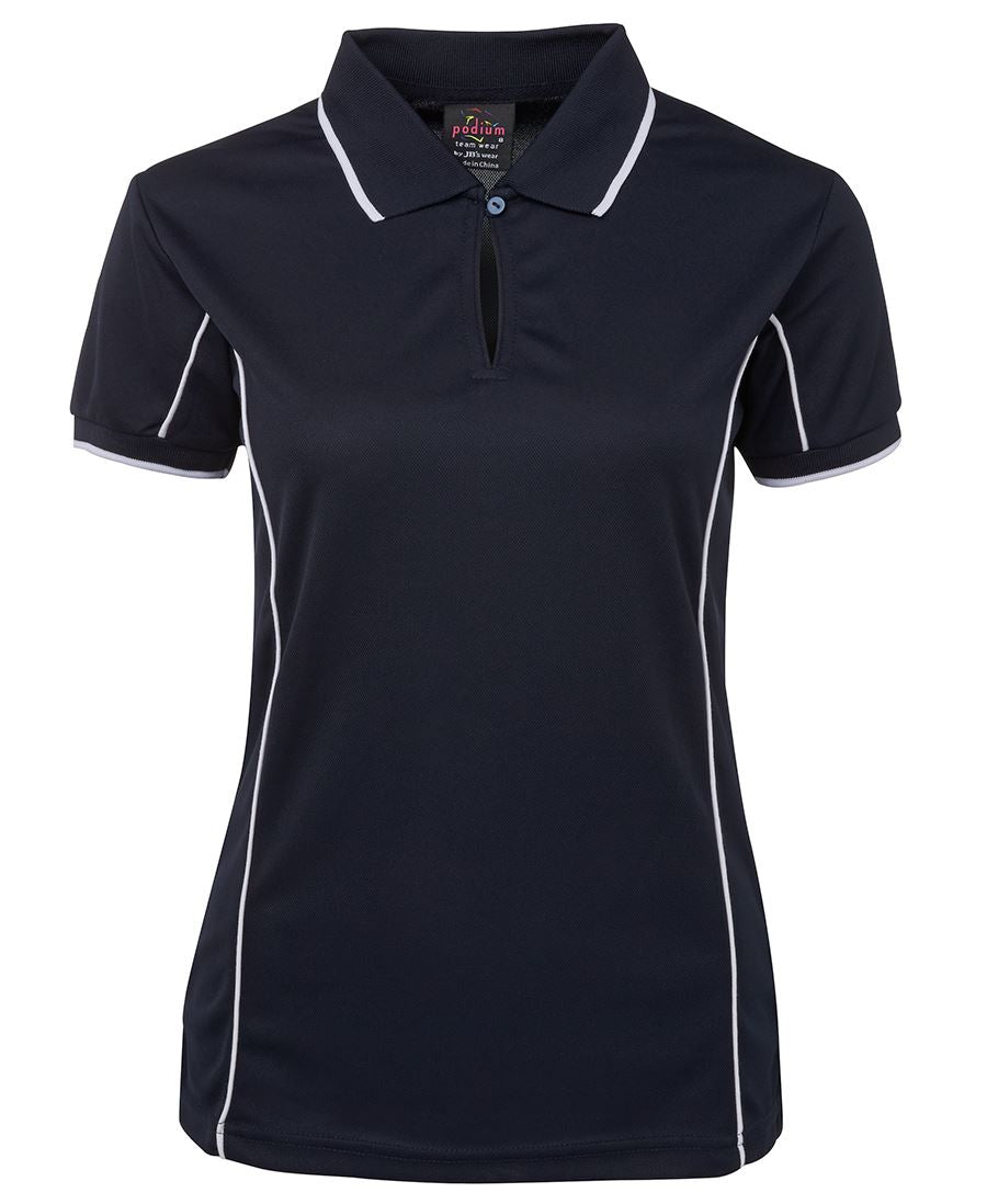 7LPI - JB's Wear - Ladies Team Piping Polo Navy/White