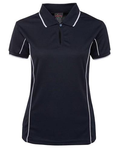 7LPI - JB's Wear - Ladies Team Piping Polo Navy/White