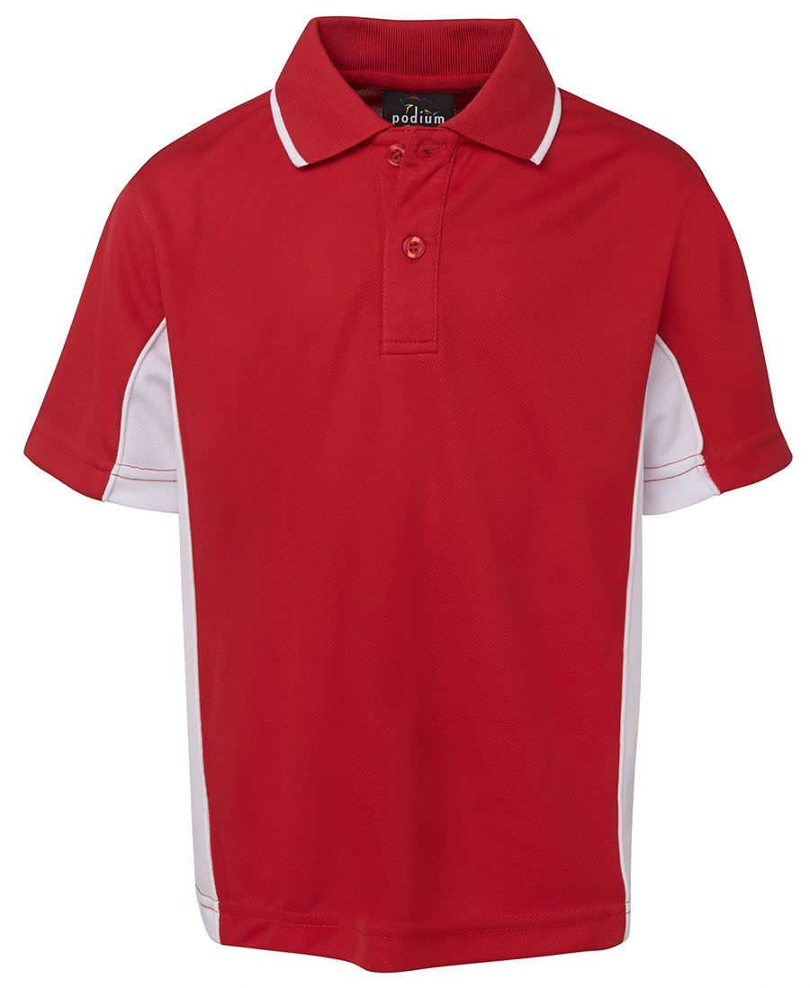 7PP3 - JB's Wear - Podium Kids Contrast Polo Red/White