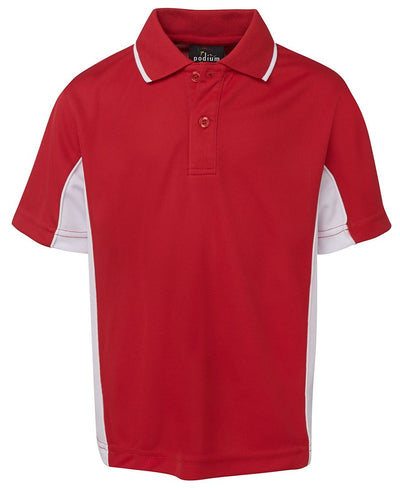 7PP3 - JB's Wear - Podium Kids Contrast Polo Red/White