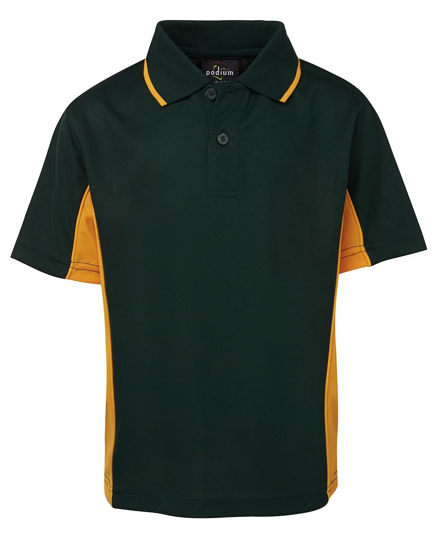 7PP3 - JB's Wear - Podium Kids Contrast Polo Forest/Gold