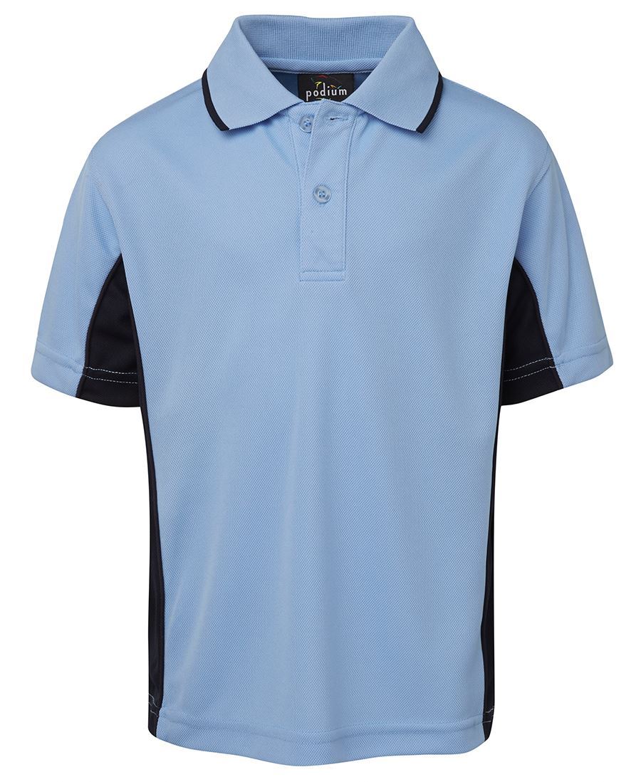 7PP3 - JB's Wear - Podium Kids Contrast Polo Light Blue/Navy