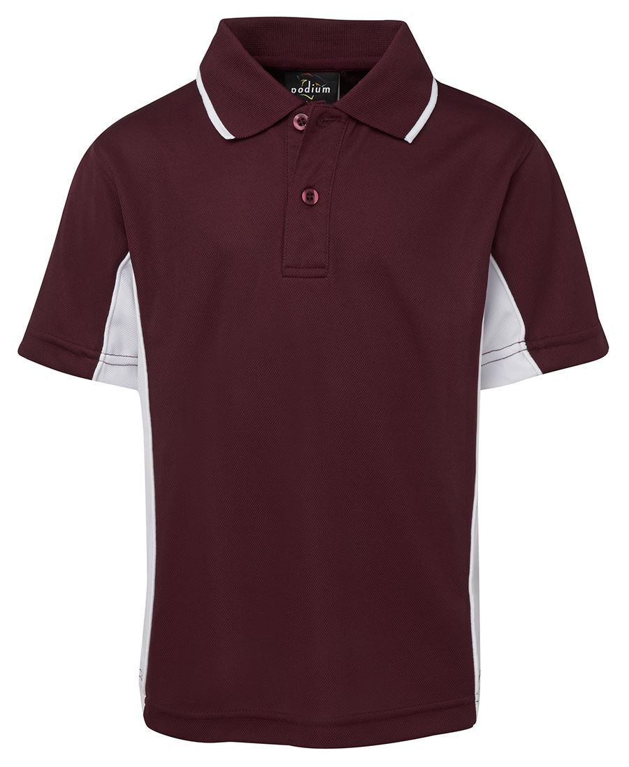 7PP3 - JB's Wear - Podium Kids Contrast Polo Maroon/White