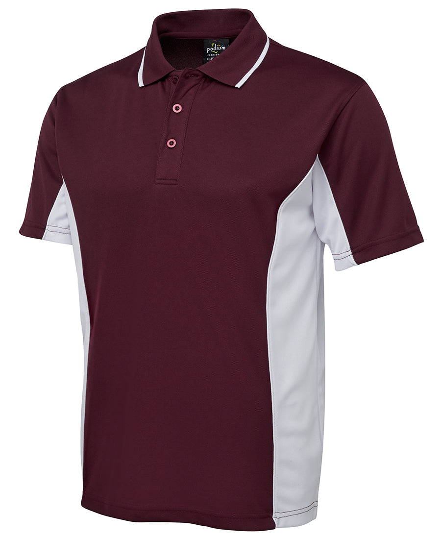 7PP - JB's Wear - Men's Podium Contrast Cool Polo Maroon/White
