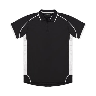 MPPK - Cloke - Kids Matchpace Polo Black/White