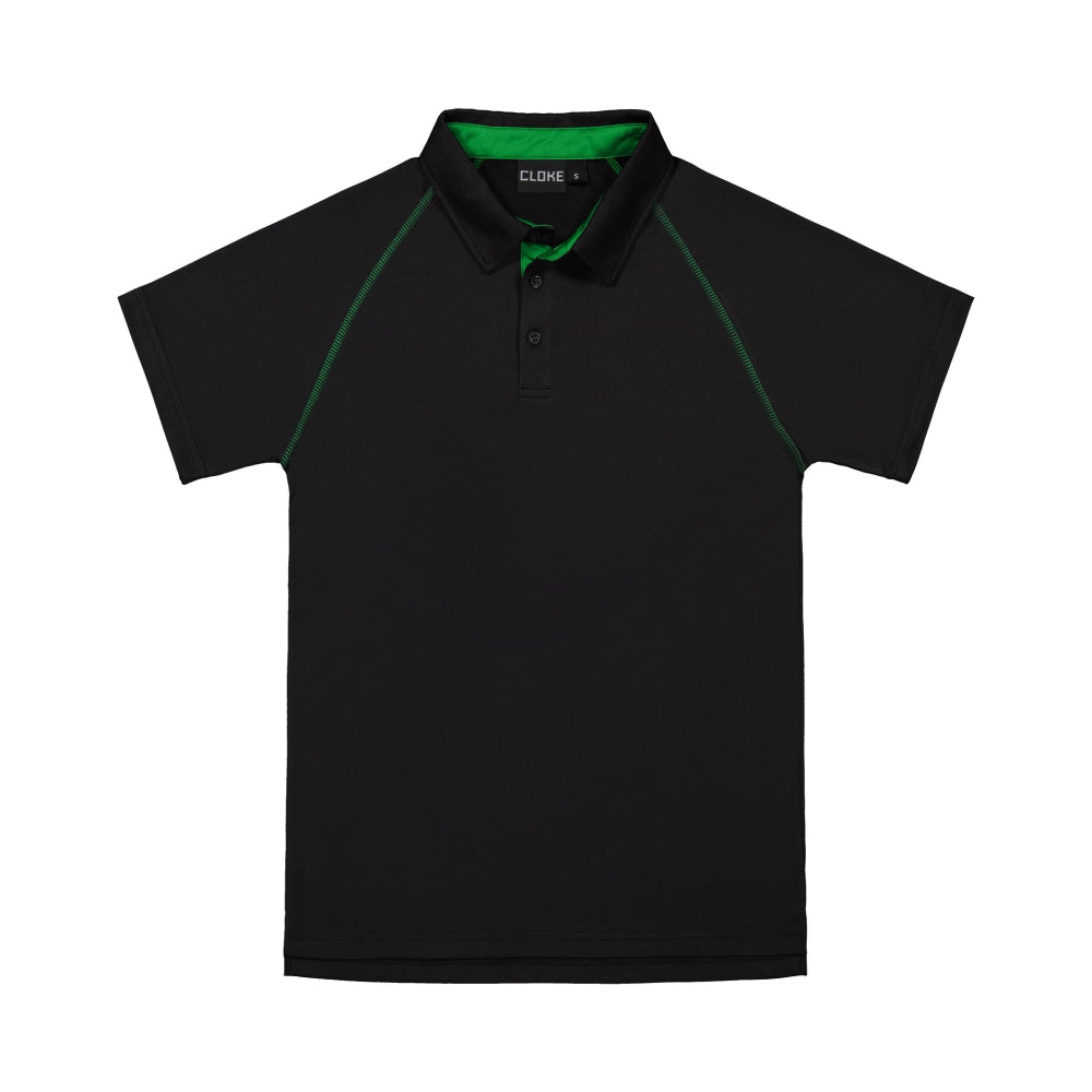 XTPK - Cloke - Kids XT Performance Polo Black/Kelly