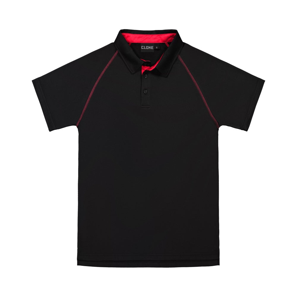 XTPK - Cloke - Kids XT Performance Polo Black/Red
