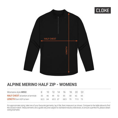 M902 - Cloke - Alpine Merino 1/2 Zip – Women's (280gsm)