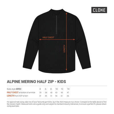 M903 - Cloke - Kids Alpine Merino 1/2 Zip