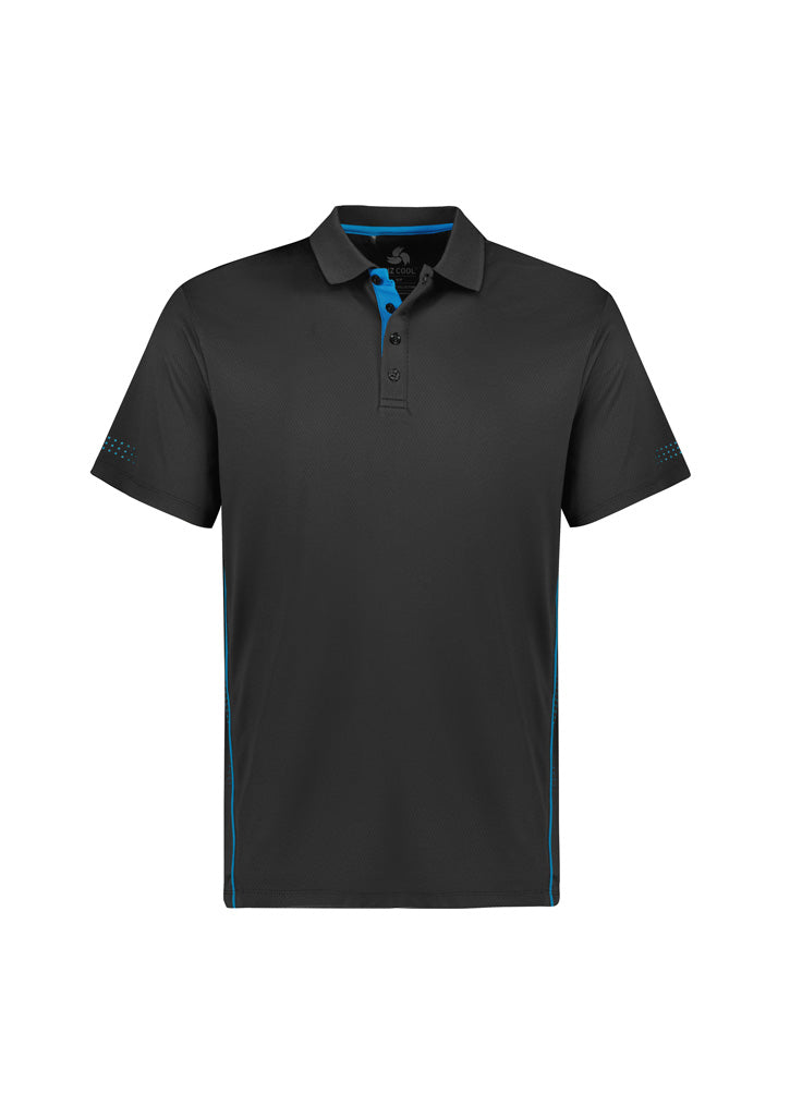 P200MS - Biz Collection - Balance Mens Polo | Grey/Cyan