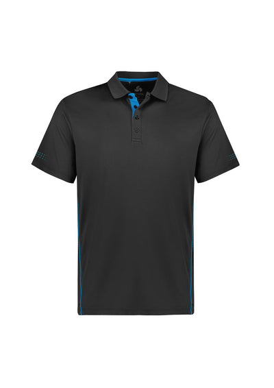 P200MS - Biz Collection - Balance Mens Polo | Grey/Cyan