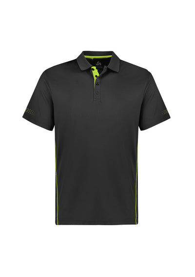 P200MS - Biz Collection - Balance Mens Polo | Grey/Fluoro Lime