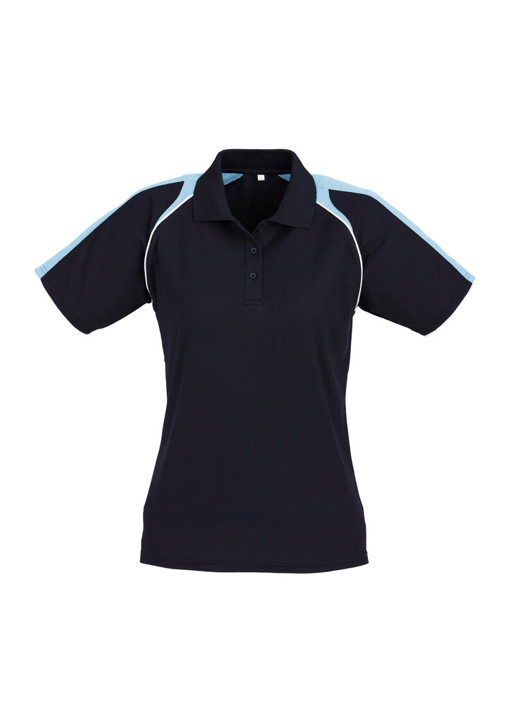 P225LS - Biz Collection - Womens Triton Short Sleeve Polo Navy/Spring Blue/White