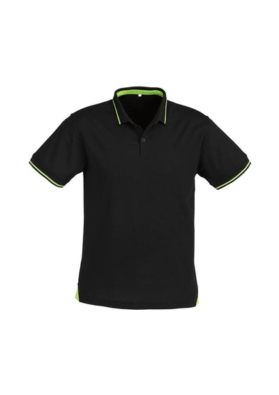 P226MS - Biz Collection - Mens Jet Short Sleeve Polo Black/Bright Green