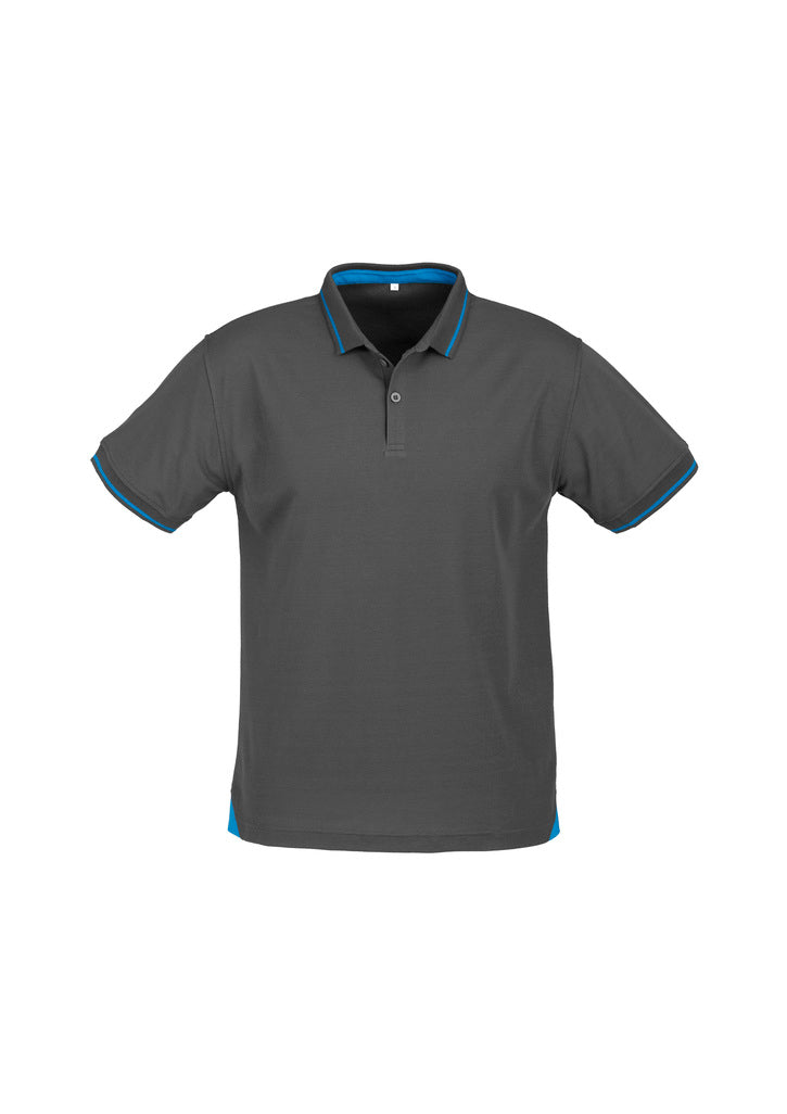 P226MS - Biz Collection - Mens Jet Short Sleeve Polo Steel Grey/Cyan Blue