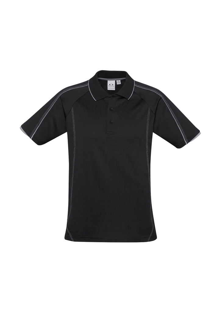 P303MS - Biz Collection - Mens Blade Short Sleeve Polo | Black/Silver Grey