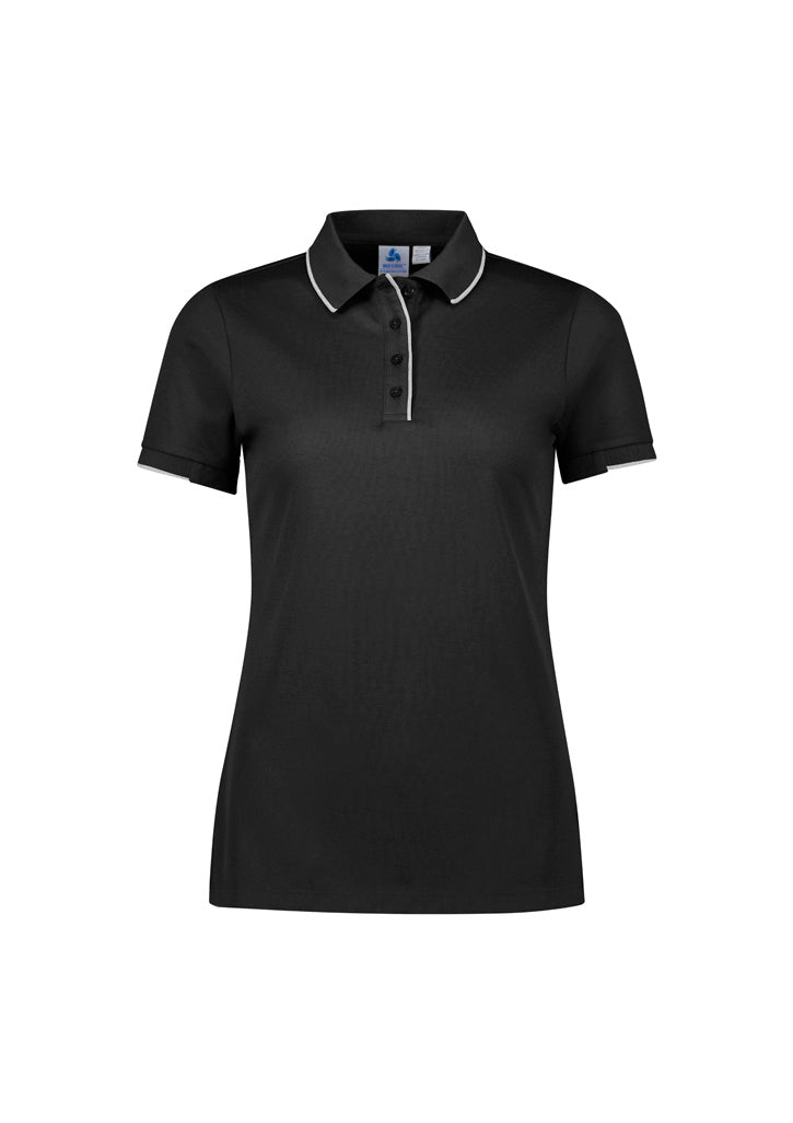 P313LS - Biz Collection - Focus Womens Polo | Black/White