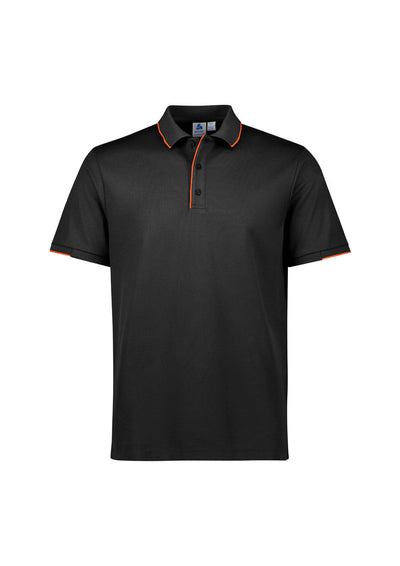 P313MS - Biz Collection - Focus Mens Polo | Black/Orange