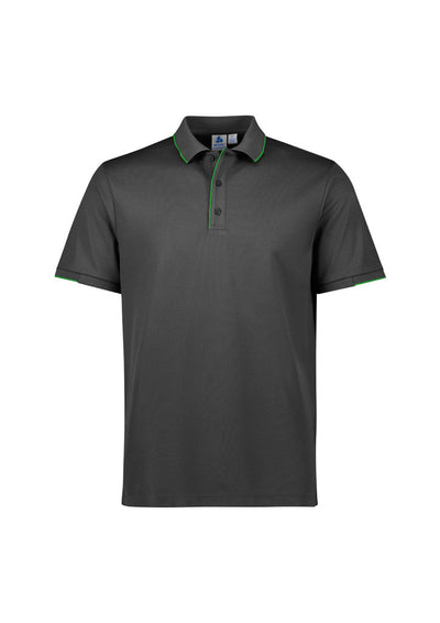 P313MS - Biz Collection - Focus Mens Polo | Grey/Fluoro Lime