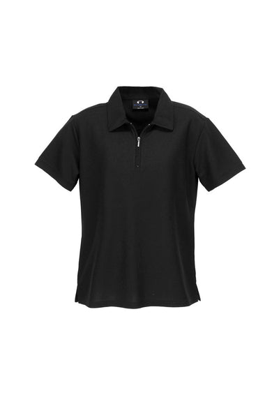 P3325 - Biz Collection - Womens Micro Waffle Short Sleeve Polo | Black