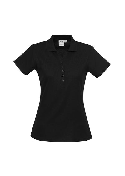 P400LS - Biz Collection - Ladies Crew Polo - 210gsm - Poly/Cotton - short sleeve | Black