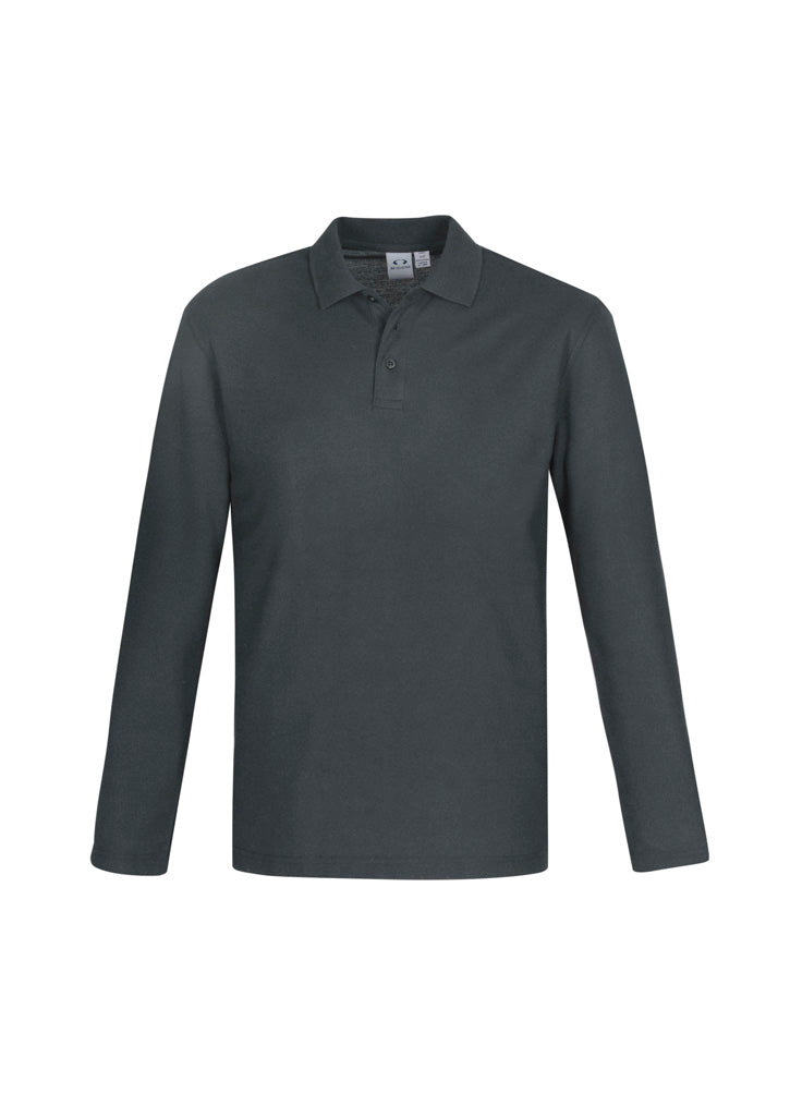 P400ML - Biz Collection - Men's Long sleeve Crew Polo - 210gsm - Poly/Cotton | Charcoal