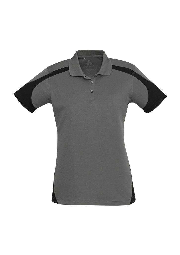 P401LS - Biz Collection - Womens Talon Short Sleeve Polo | Ash/Black