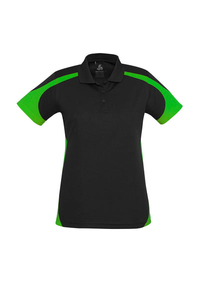 P401LS - Biz Collection - Womens Talon Short Sleeve Polo | Black/Green
