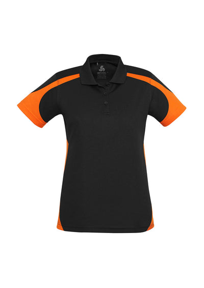P401LS - Biz Collection - Womens Talon Short Sleeve Polo | Black/Orange