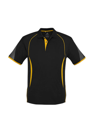 P405MS - Biz Collection - Razor Polo - Men's - Fluoro trims. | Black/Gold