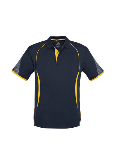 P405MS - Biz Collection - Razor Polo - Men's - Fluoro trims. | Navy/Gold