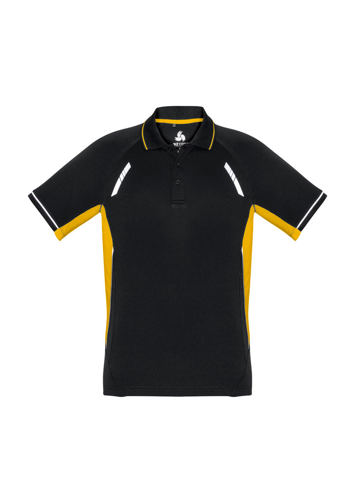 P700KS - Biz Collection - Kids Renegade Polo Black/Gold/Silver