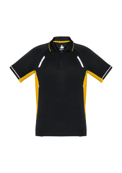 P700KS - Biz Collection - Kids Renegade Polo Black/Gold/Silver