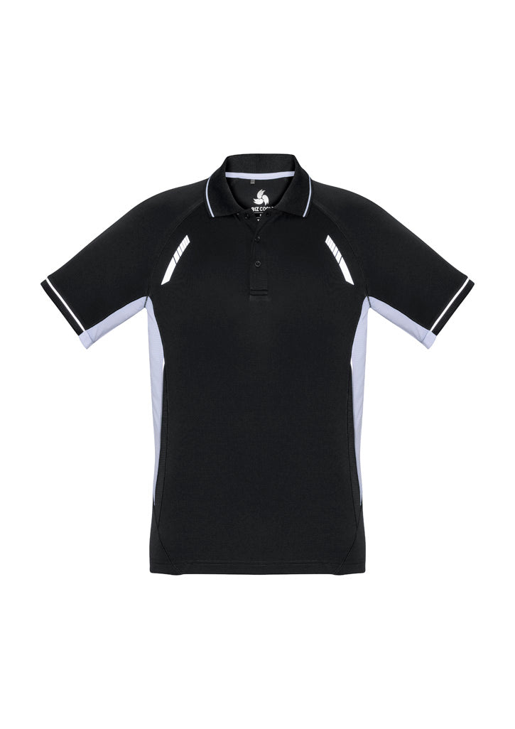 P700KS - Biz Collection - Kids Renegade Polo Black/White/Silver