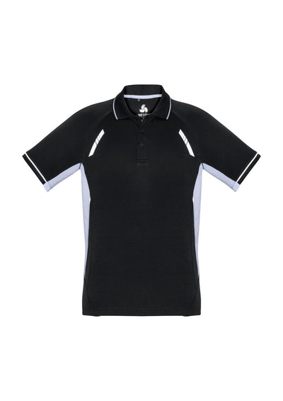 P700KS - Biz Collection - Kids Renegade Polo Black/White/Silver