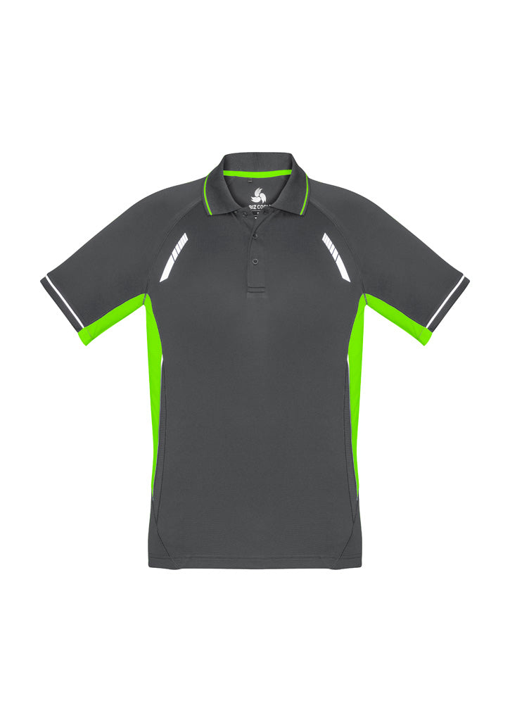 P700KS - Biz Collection - Kids Renegade Polo Grey/Fluoro Lime/Silver