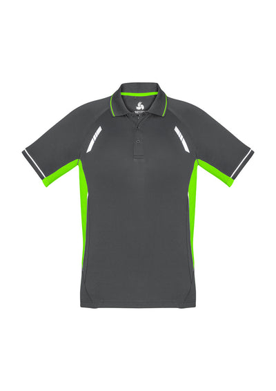 P700KS - Biz Collection - Kids Renegade Polo Grey/Fluoro Lime/Silver