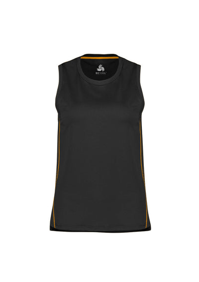 SG319L - Biz Collection - Womens Balance Singlet Black/Gold
