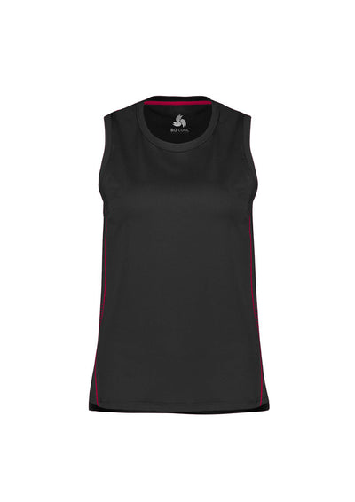 SG319L - Biz Collection - Womens Balance Singlet Black/Red