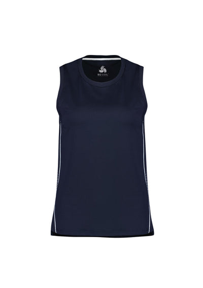 SG319L - Biz Collection - Womens Balance Singlet Navy/White
