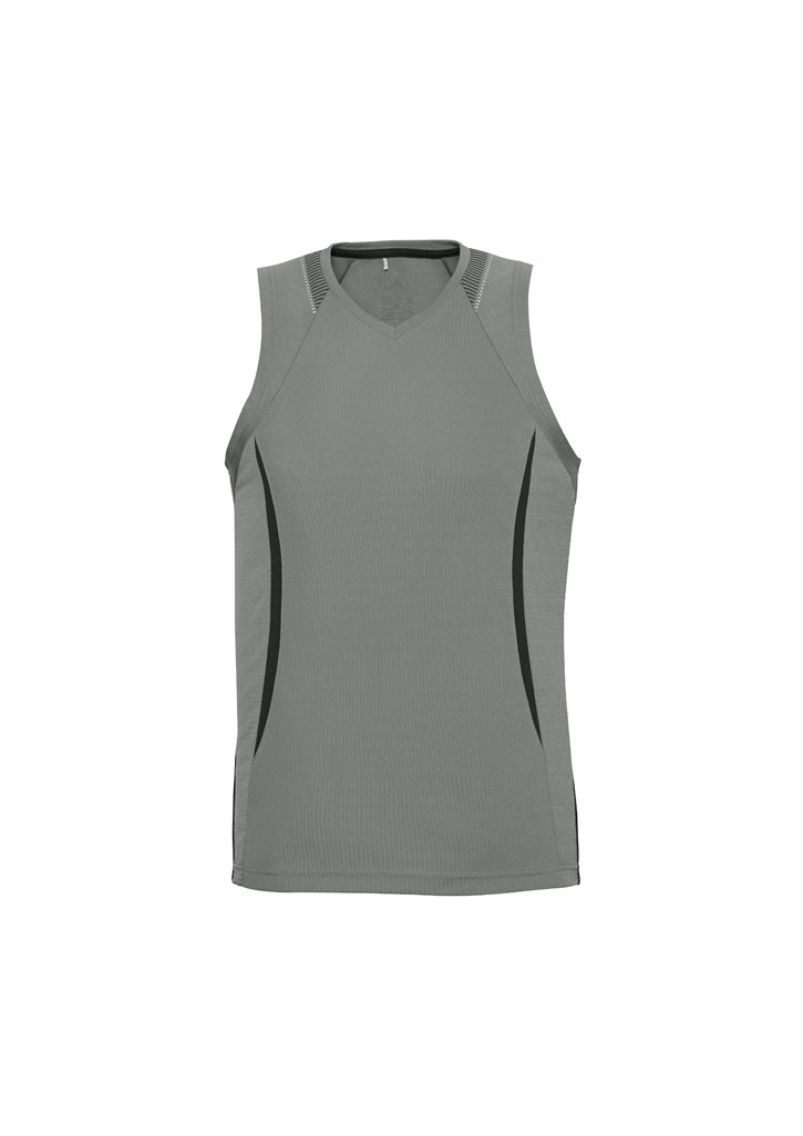 SG407M - Biz Collection - Razor Men's Singlet with V-Neck | Ash/Black