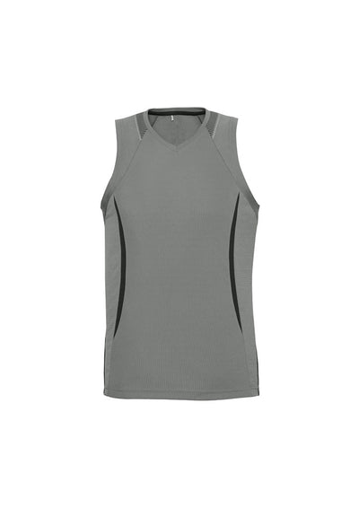 SG407M - Biz Collection - Razor Men's Singlet with V-Neck | Ash/Black