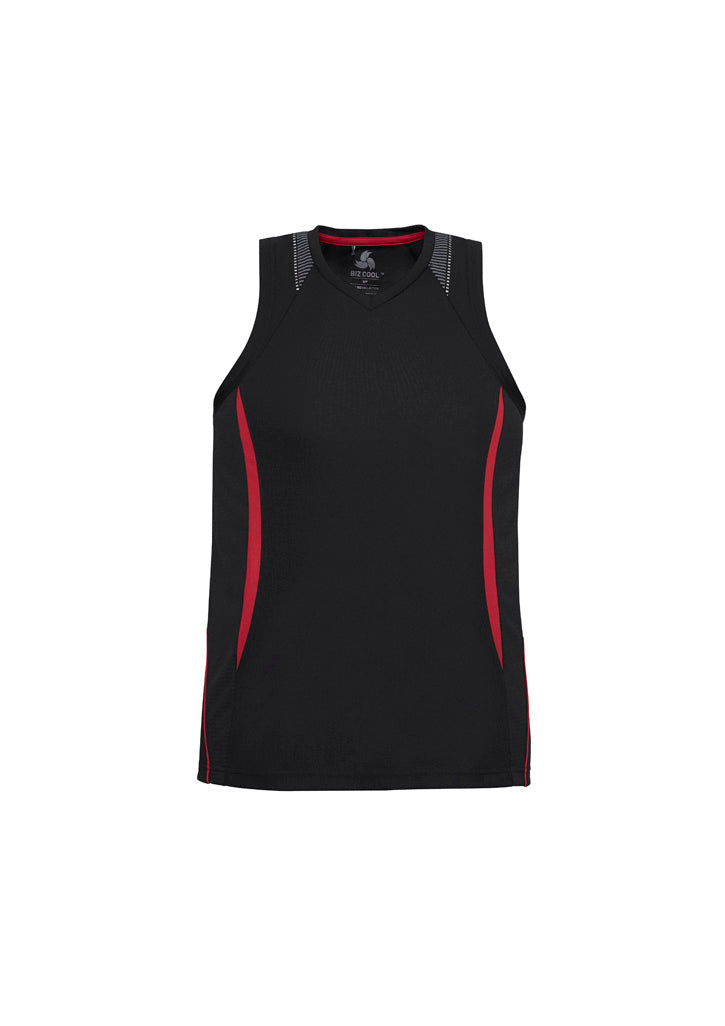 SG407M - Biz Collection - Razor Men's Singlet with V-Neck | Black/Red