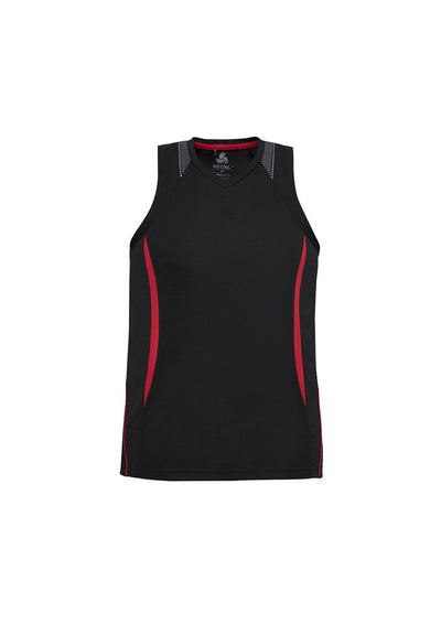 SG407M - Biz Collection - Razor Men's Singlet with V-Neck | Black/Red