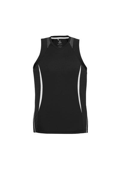 SG407M - Biz Collection - Razor Men's Singlet with V-Neck | Black/White
